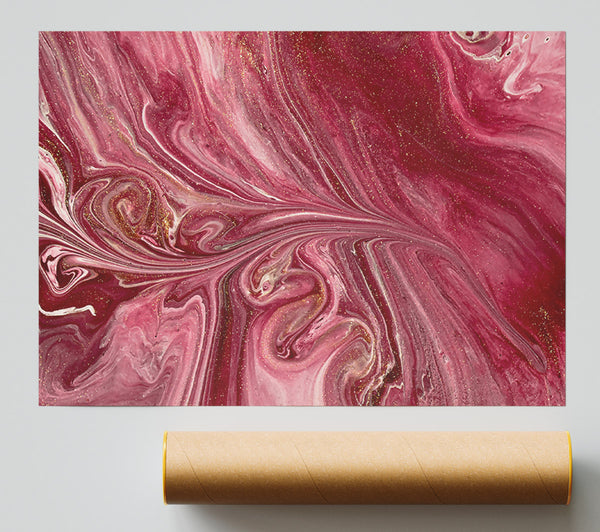 Crimson Swirls And Shimmer. Giclee Print
