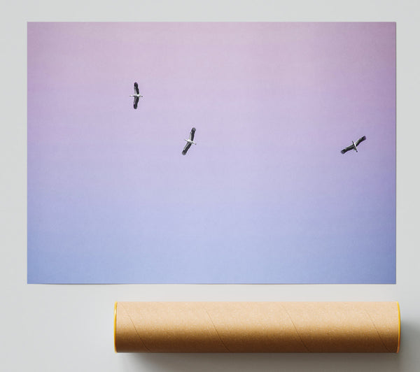 Lilac Sky Storks Print