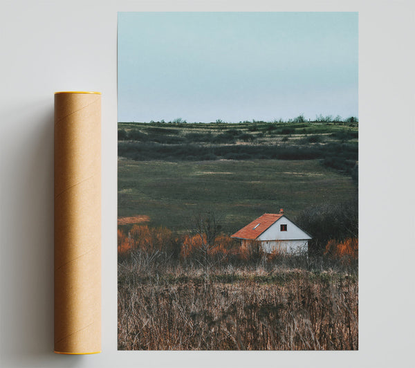 Red Roofed Solitude Giclee Print