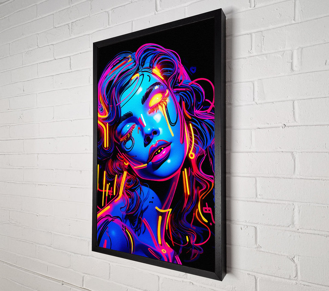  A Canvas Print of Neon Undead Girl Canvas Wall Art