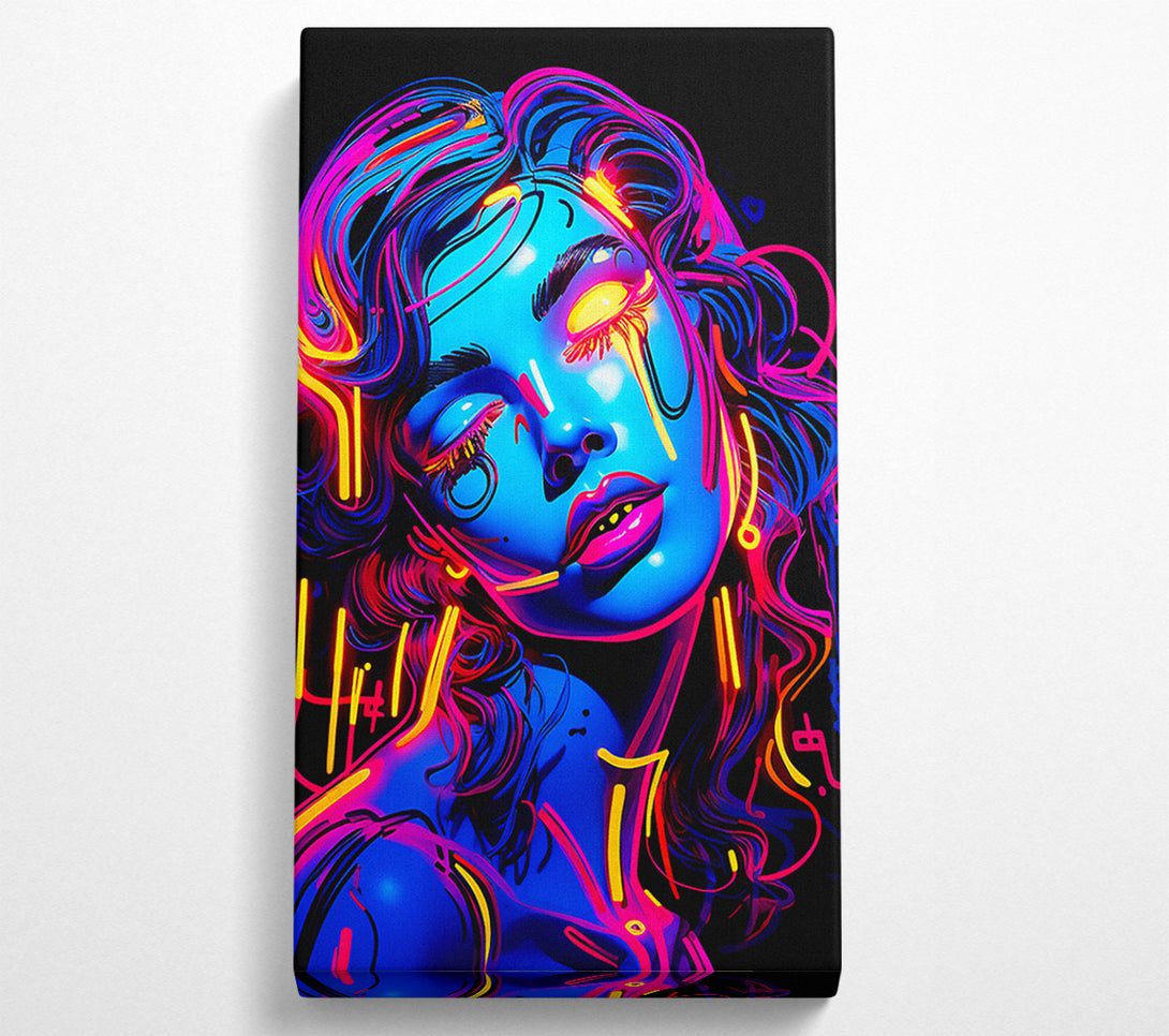  A Canvas Print of Neon Undead Girl Canvas Wall Art