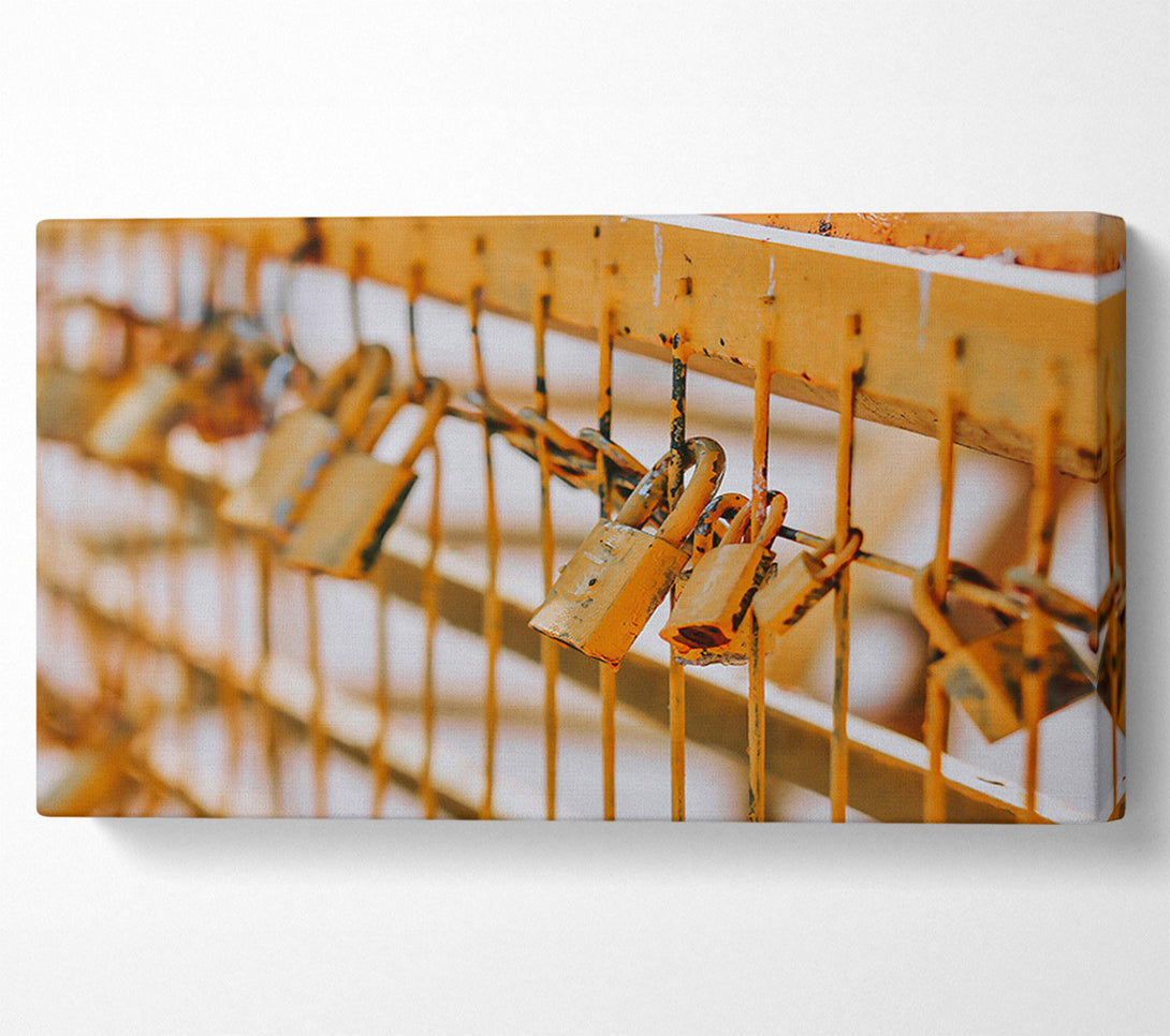  A Canvas Print of Golden Love Locks Canvas Art