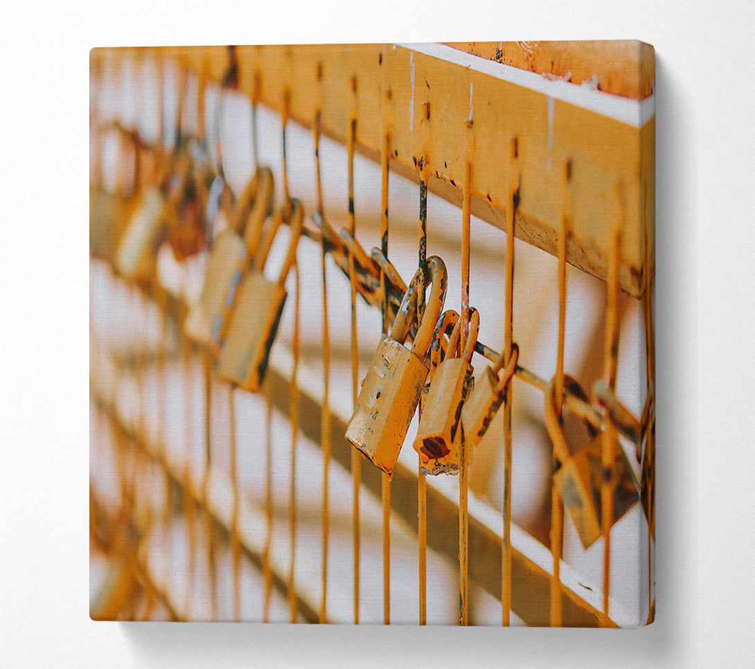  A Canvas Print of Golden Love Locks Canvas Art