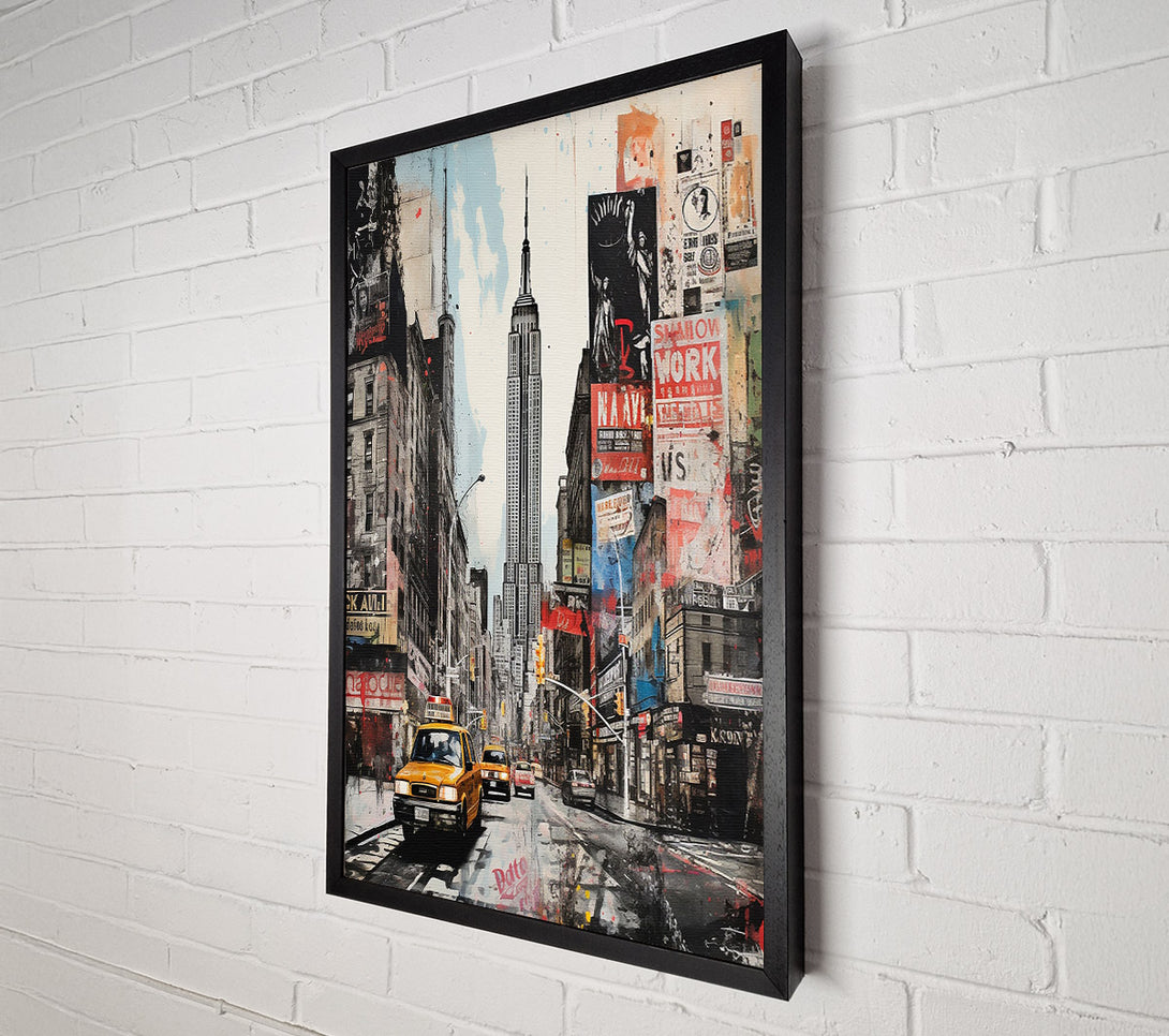  A Canvas Print of New York Times Square Sketch Canvas Art