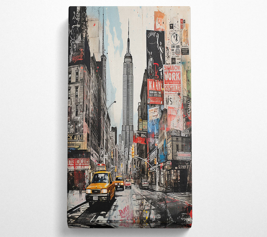  A Canvas Print of New York Times Square Sketch Canvas Art