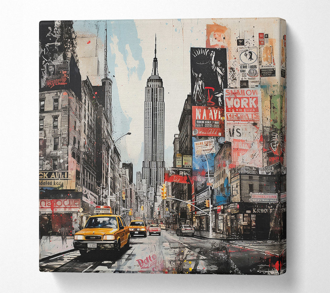  A Canvas Print of New York Times Square Sketch Canvas Art