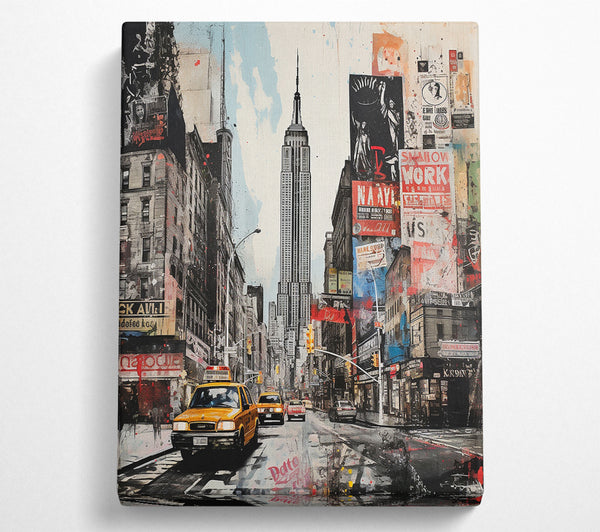  A Canvas Print of New York Times Square Sketch Canvas Art