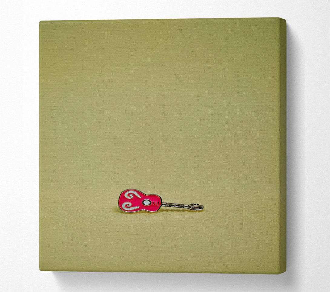  A Canvas Print of The Pink Guitar Pin Canvas Art