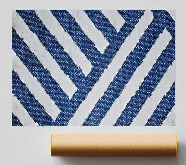 Indigo Woven Stripes Print