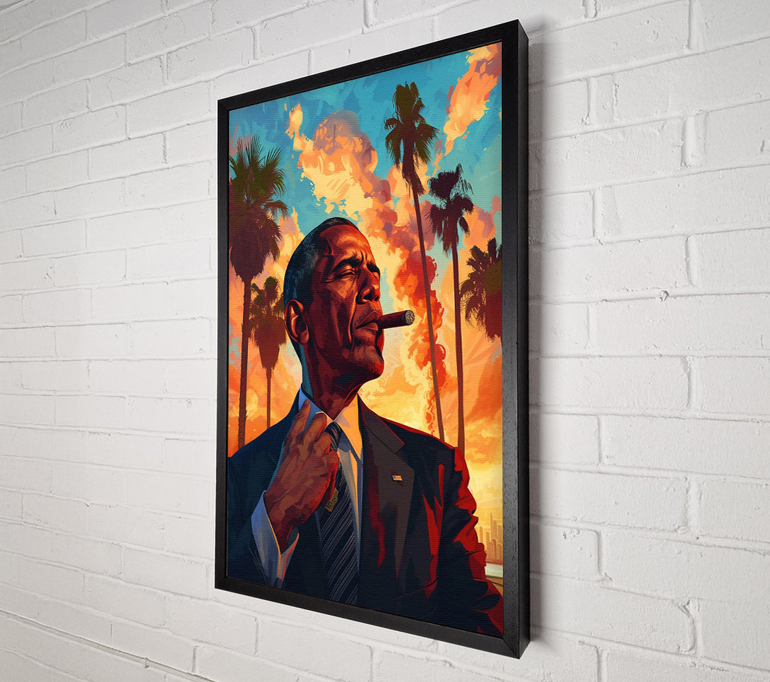  A Canvas Print of Obama Cigar Canvas Print