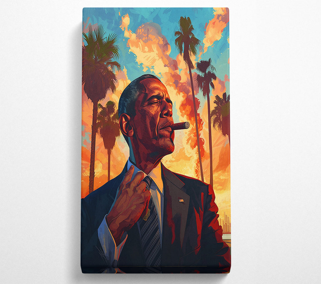  A Canvas Print of Obama Cigar Canvas Print