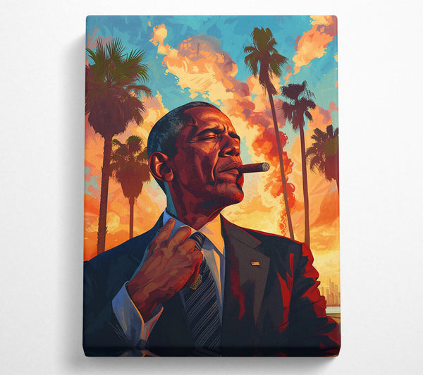  A Canvas Print of Obama Cigar Canvas Print