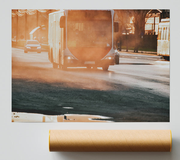 Orange Bus Haze Poster