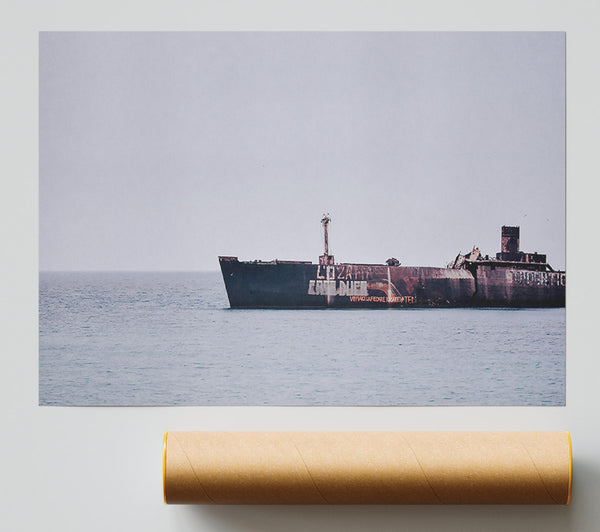 Rusting Blue Ghost Ship Print