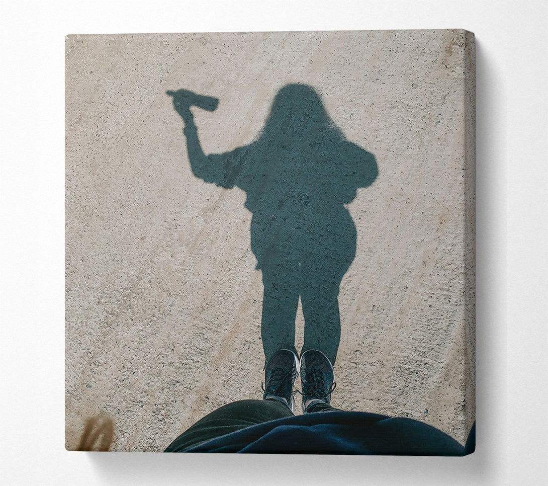  A Canvas Print of Teal Shadow Self Portrait Canvas Print