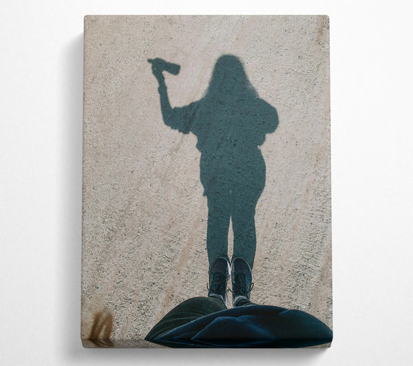  A Canvas Print of Teal Shadow Self Portrait Canvas Print