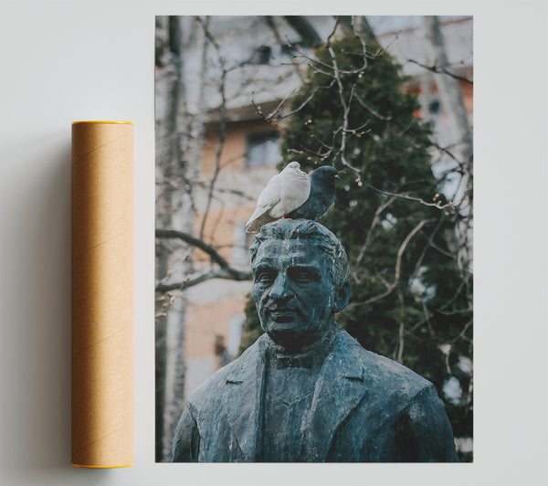 Bronze Birds And Man Poster