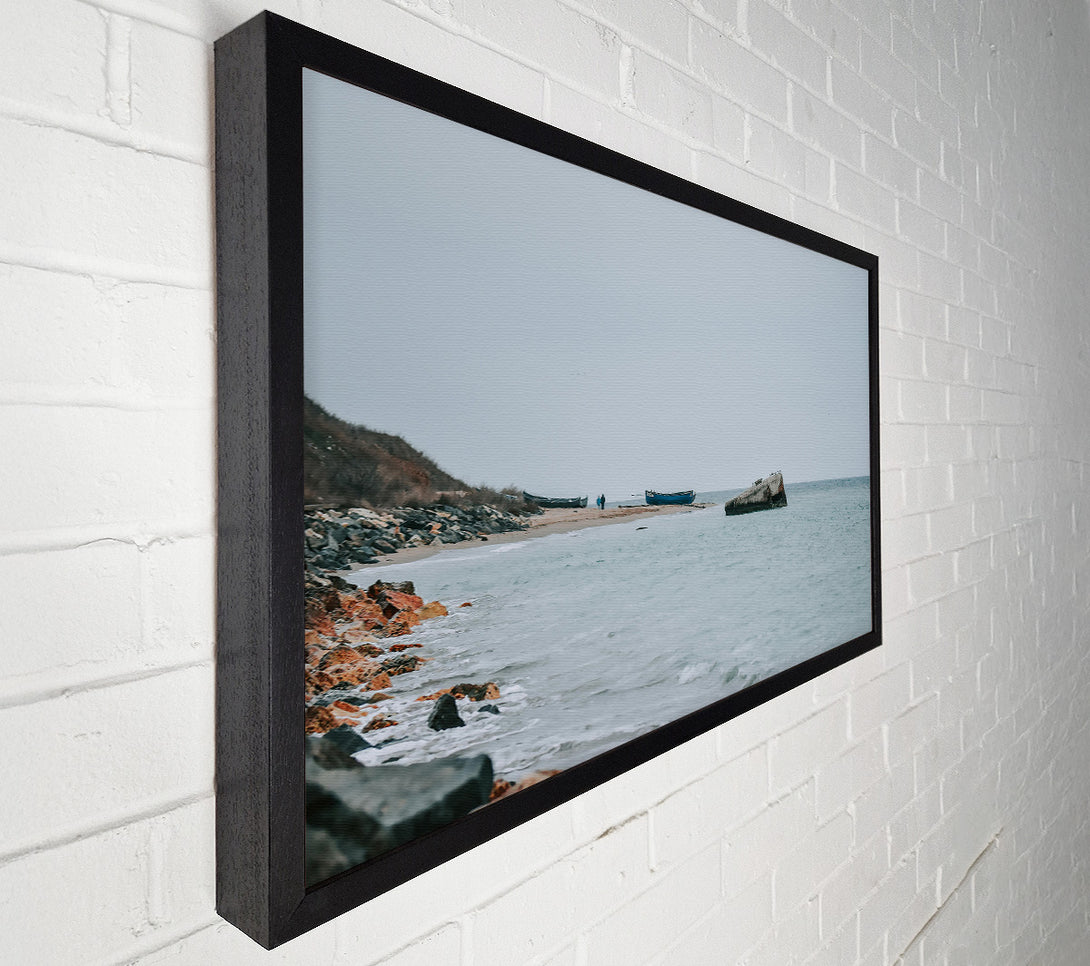  A Canvas Print of Blue Shoreline Ruin Canvas Print