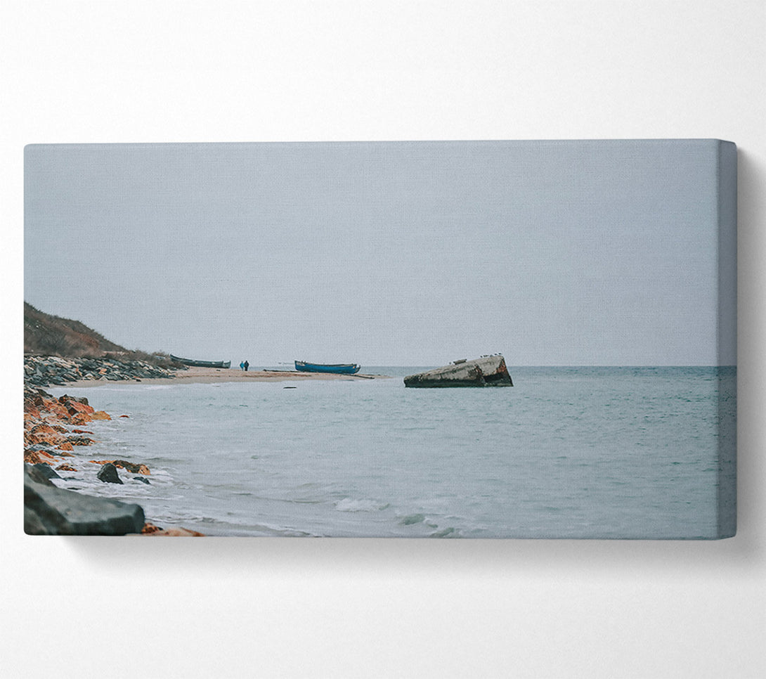  A Canvas Print of Blue Shoreline Ruin Canvas Print