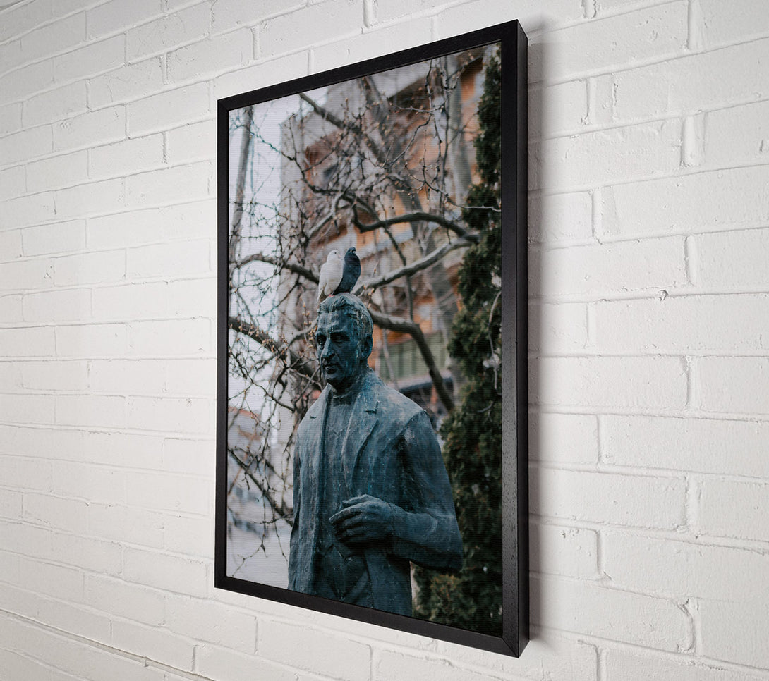  A Canvas Print of Bronze Monument With Birds Canvas Art