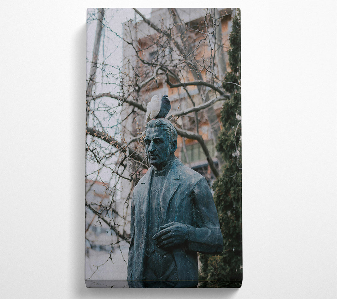  A Canvas Print of Bronze Monument With Birds Canvas Art