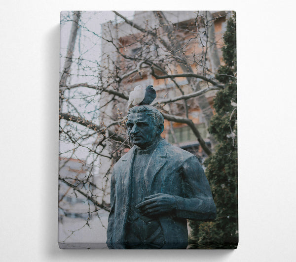 A Canvas Print of Bronze Monument With Birds Canvas Art
