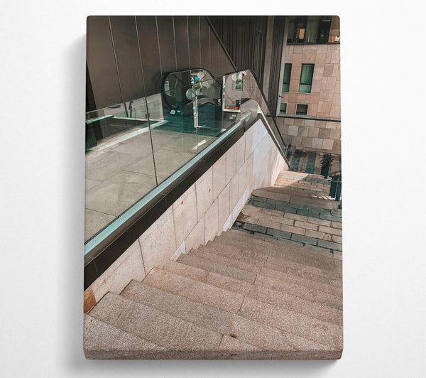  A Canvas Print of Beige Stone Steps Canvas Wall Art