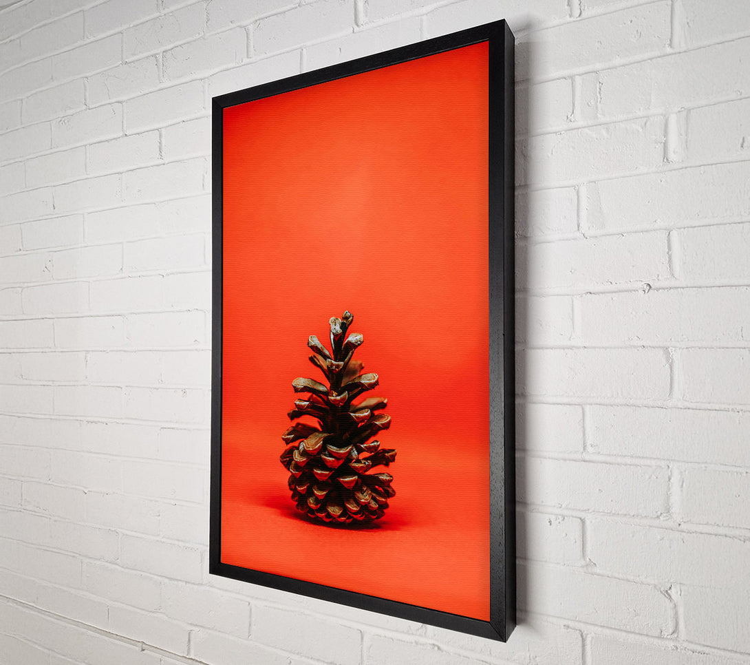  A Canvas Print of Red Background Pine Cone Canvas Print