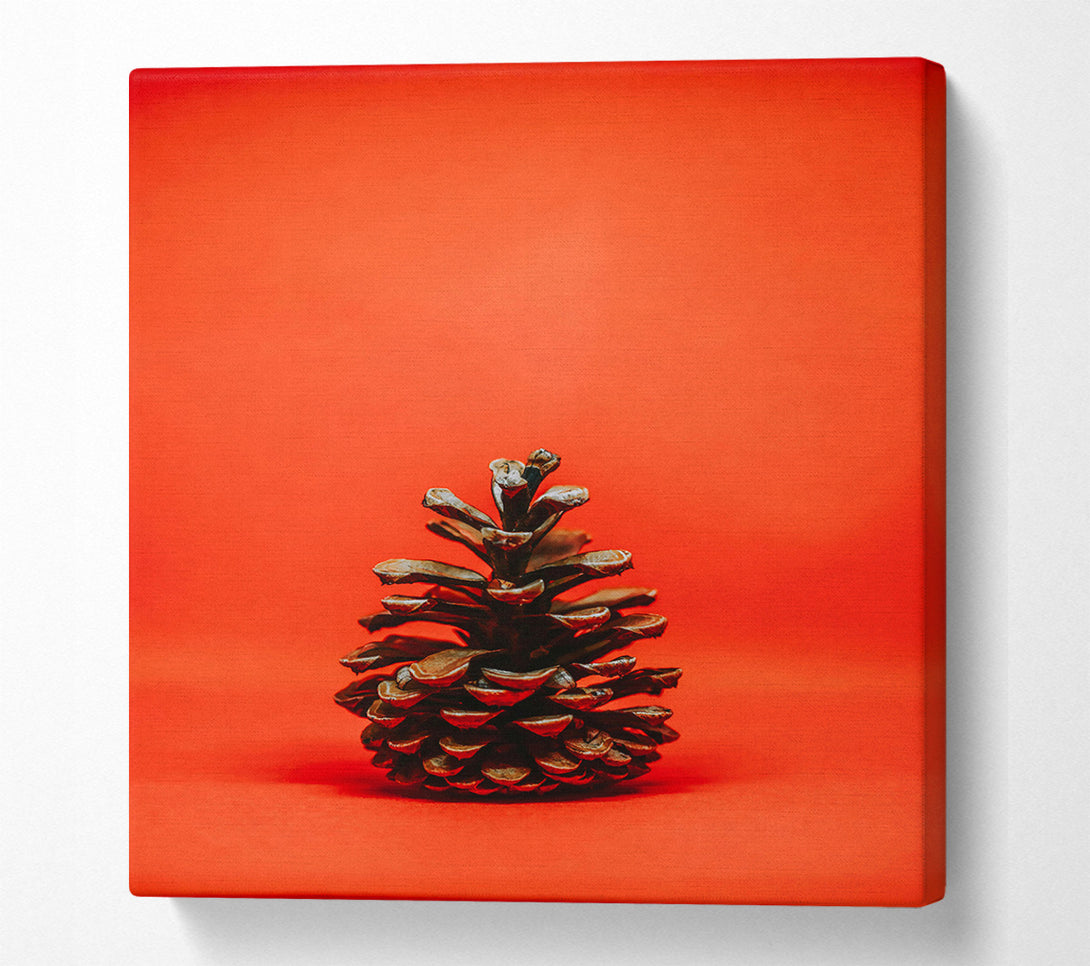  A Canvas Print of Red Background Pine Cone Canvas Print