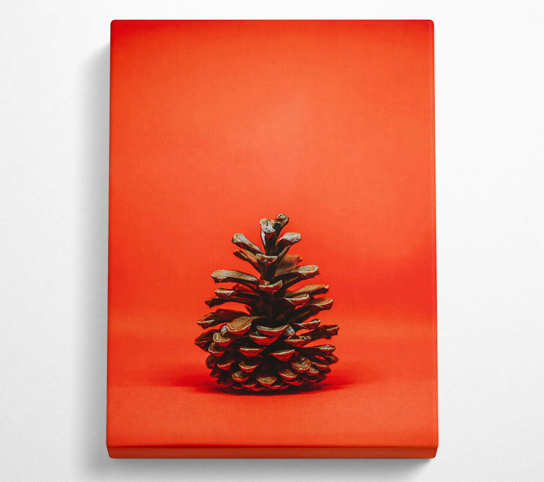  A Canvas Print of Red Background Pine Cone Canvas Print