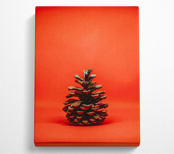  A Canvas Print of Red Background Pine Cone Canvas Print