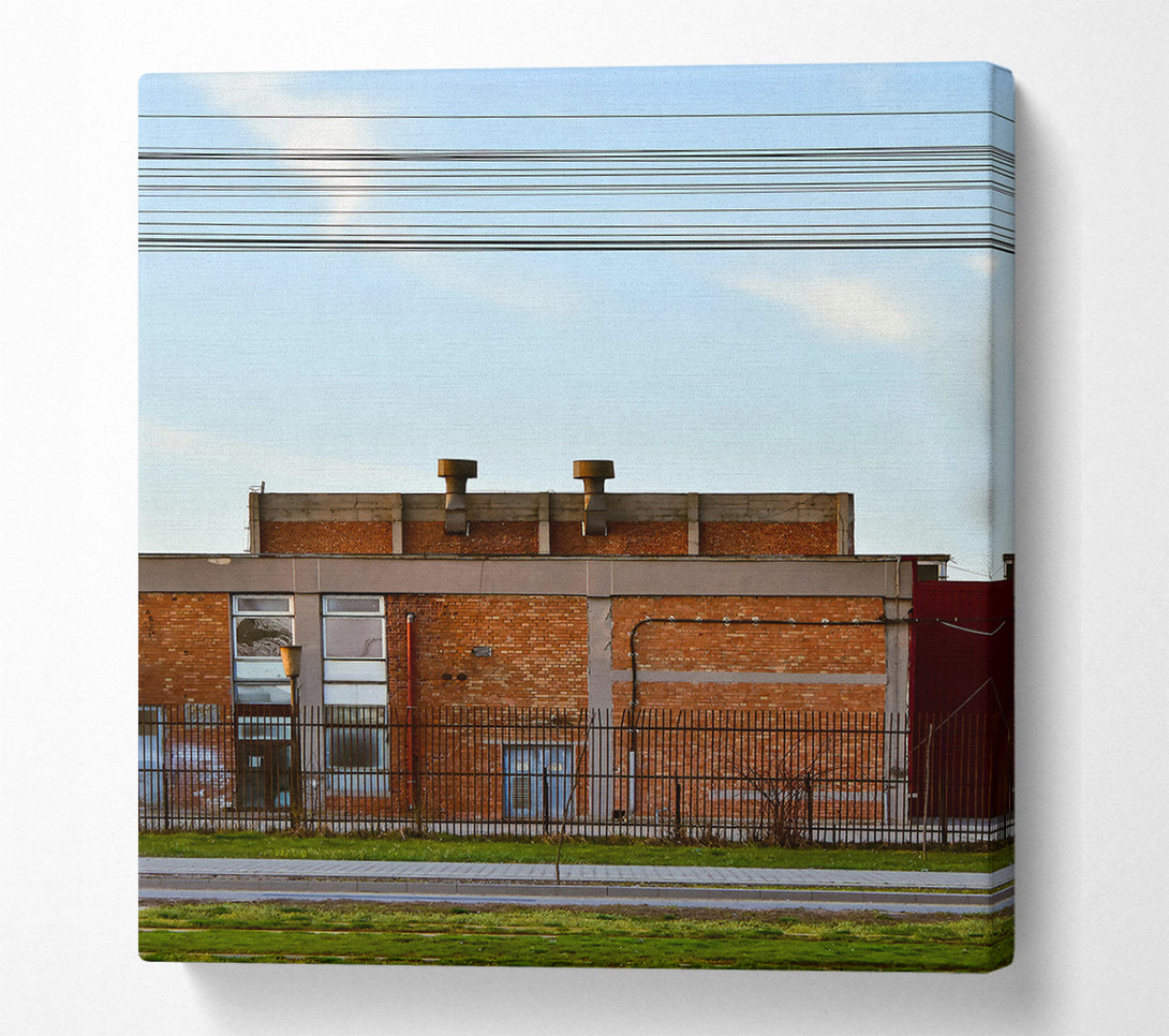  A Canvas Print of Rusty Red Facade Canvas Wall Art