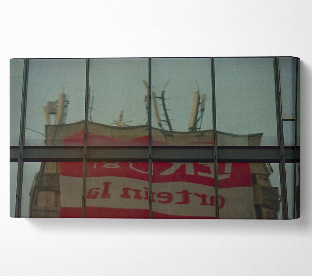  A Canvas Print of Red Reflection In Glass Canvas Print