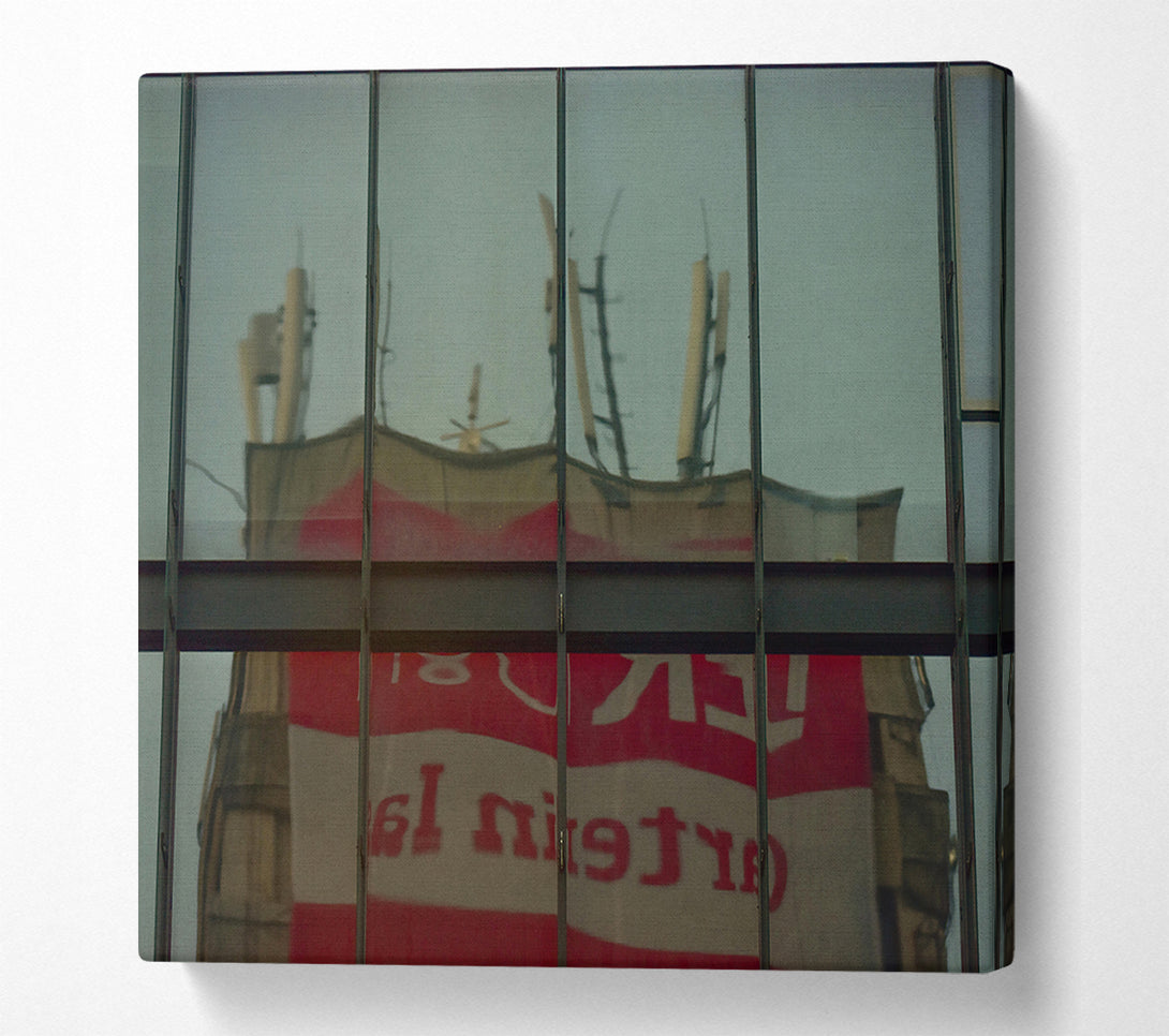  A Canvas Print of Red Reflection In Glass Canvas Print