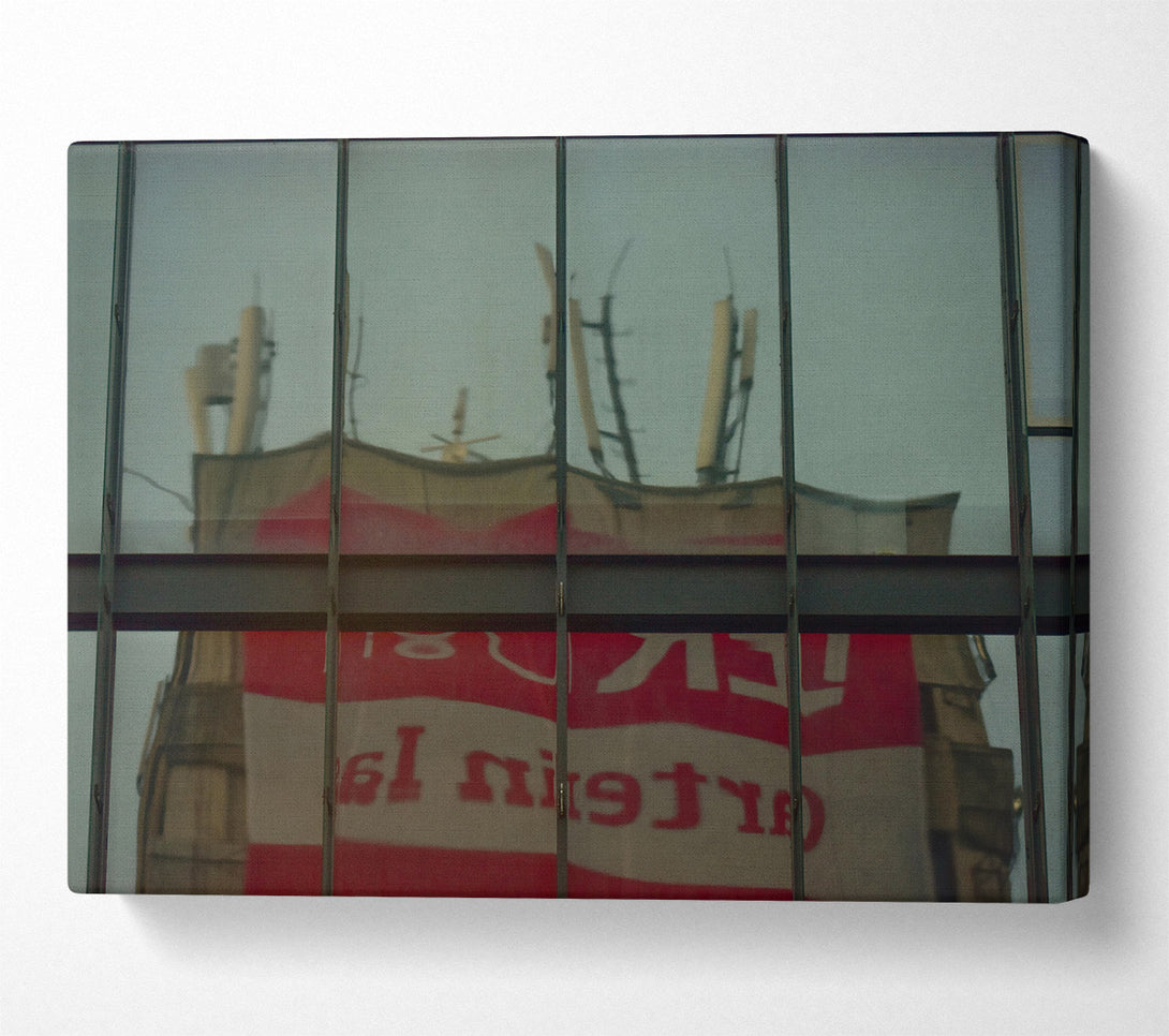  A Canvas Print of Red Reflection In Glass Canvas Print
