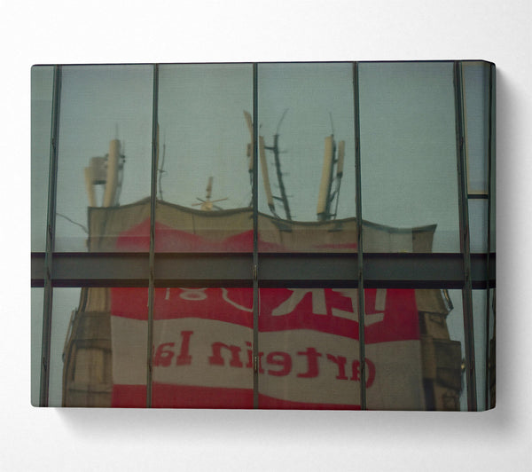  A Canvas Print of Red Reflection In Glass Canvas Print