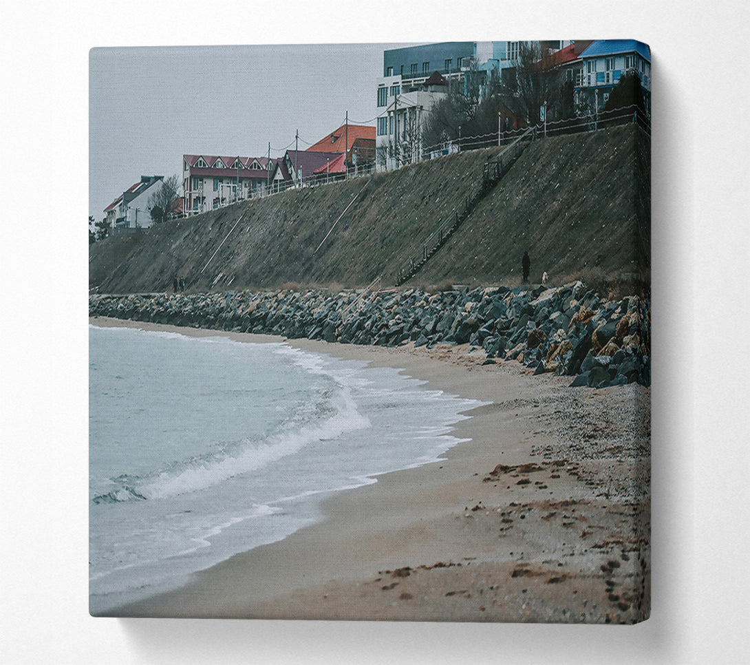  A Canvas Print of Blue Coastal Serenity Canvas Art