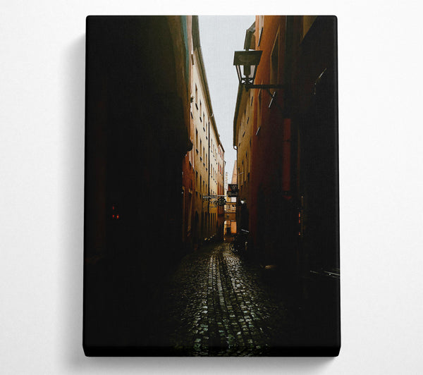  A Canvas Print of Golden Hour Alleyway Canvas Wall Art