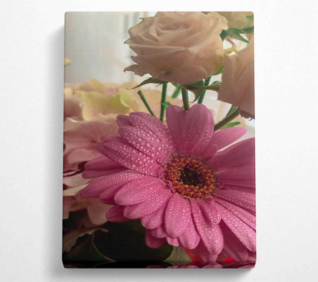  A Canvas Print of Pink Dew Drops Canvas Wall Art