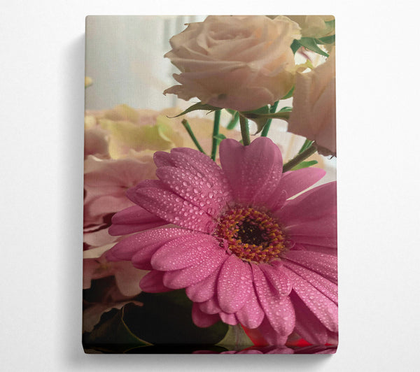  A Canvas Print of Pink Dew Drops Canvas Wall Art
