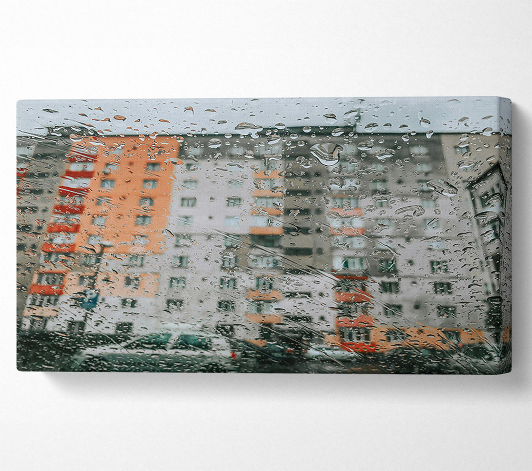  A Canvas Print of Gray City Rain Canvas Wall Art