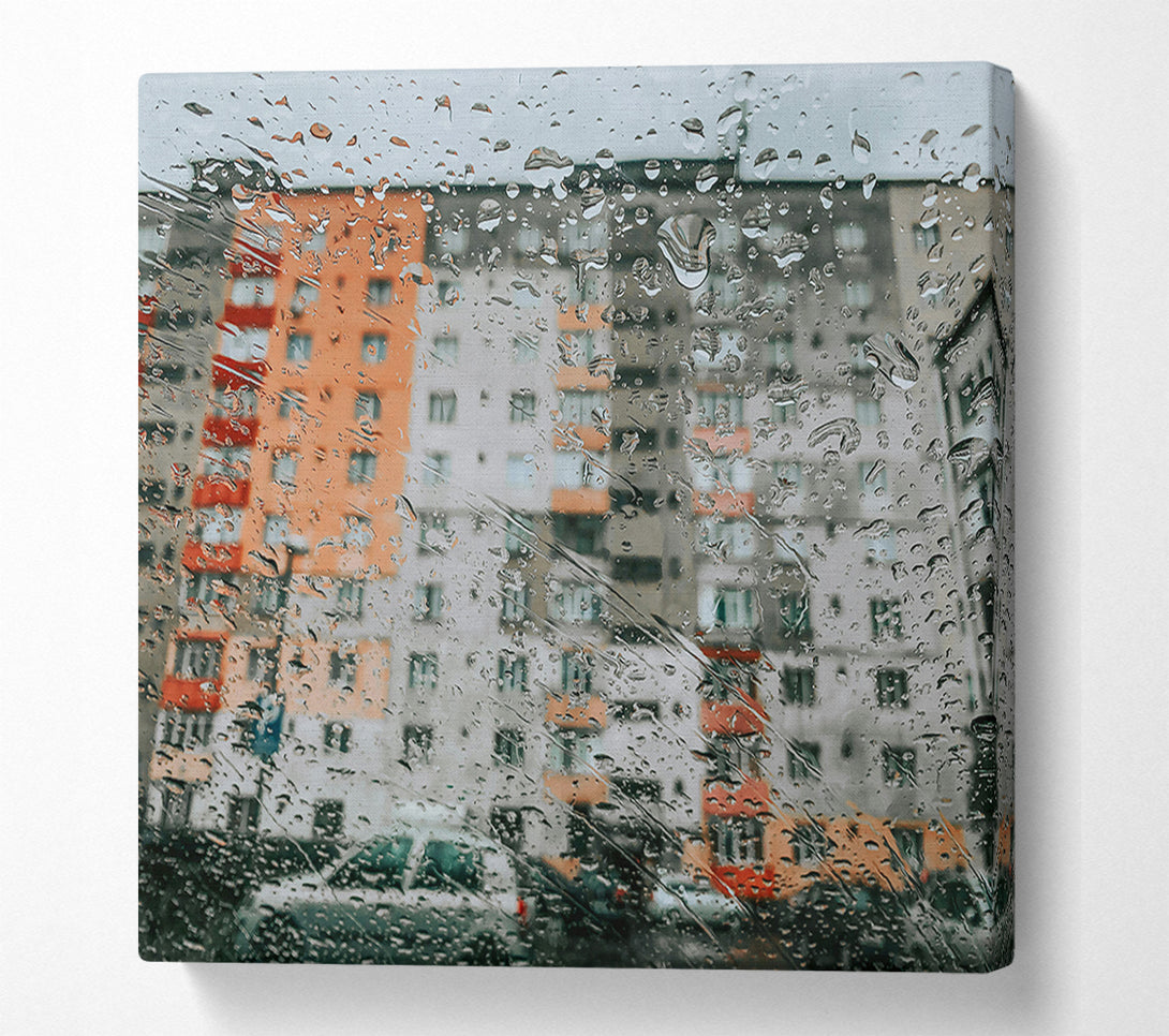  A Canvas Print of Gray City Rain Canvas Wall Art