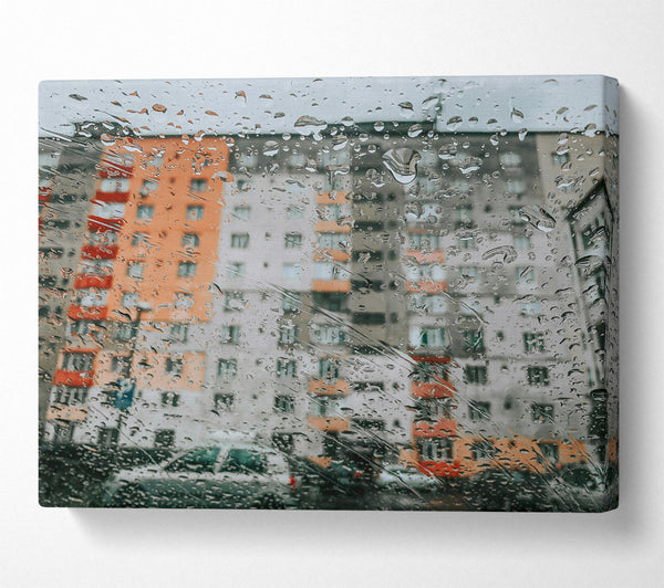  A Canvas Print of Gray City Rain Canvas Wall Art