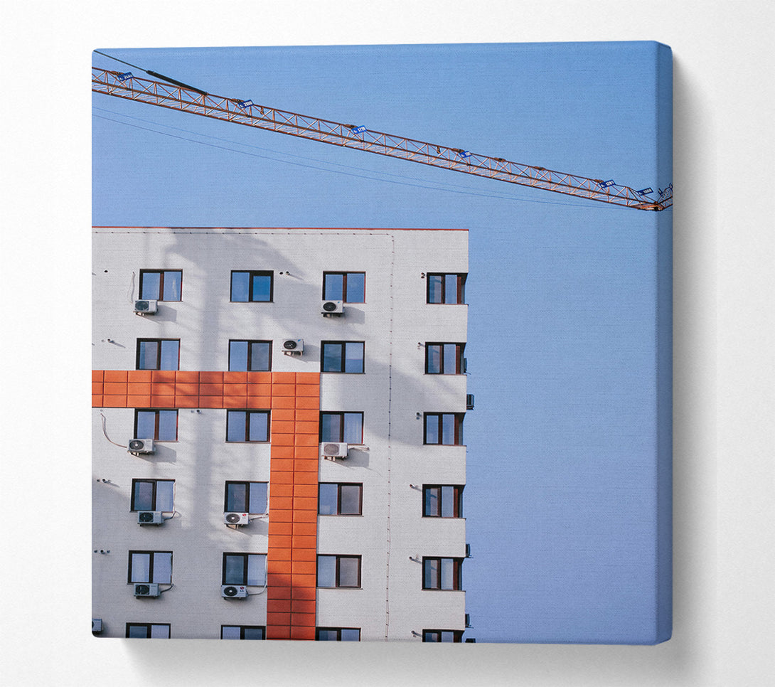  A Canvas Print of Orange Stripe Building Canvas Print
