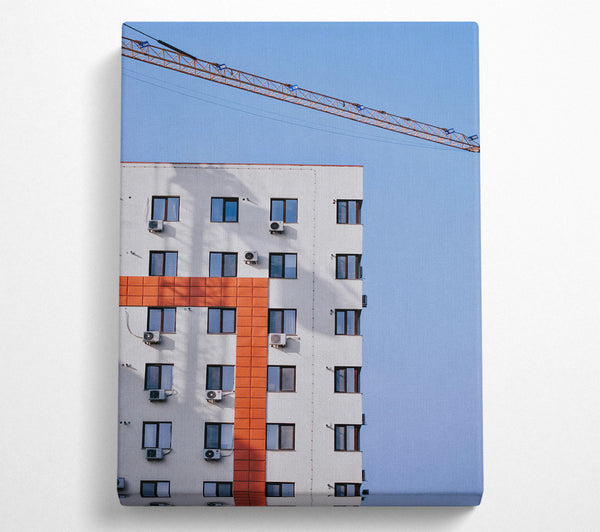  A Canvas Print of Orange Stripe Building Canvas Print