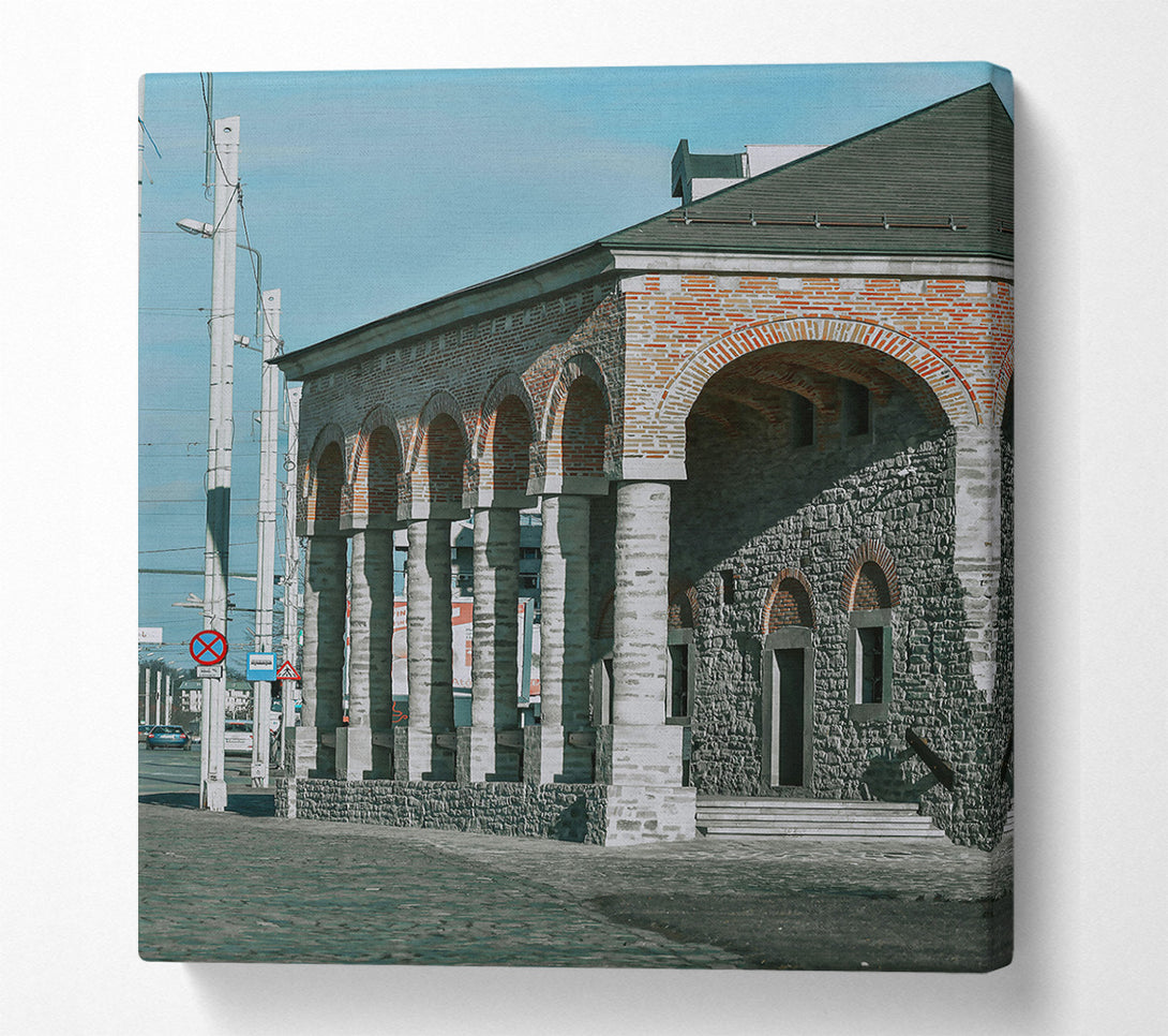  A Canvas Print of Red Brick Arched Entrance Canvas Wall Art
