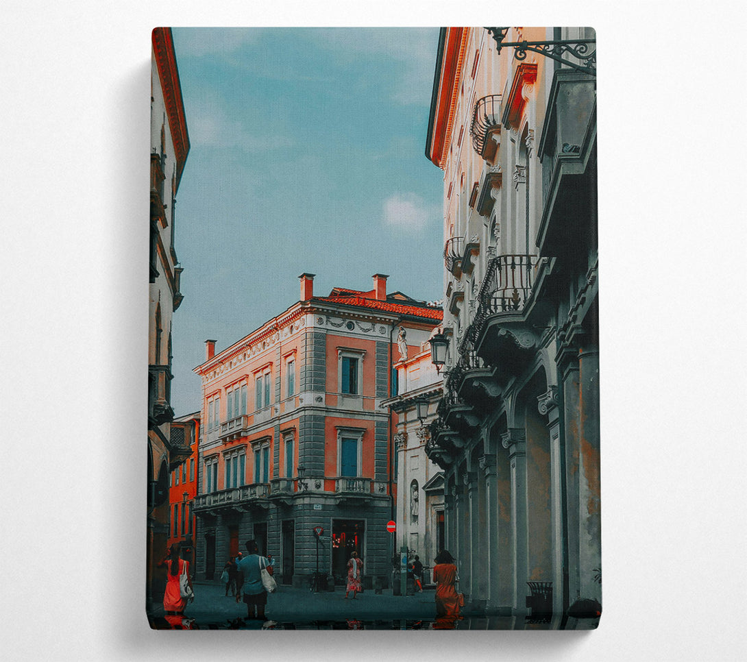  A Canvas Print of Orange Italian Alleyway Canvas Wall Art