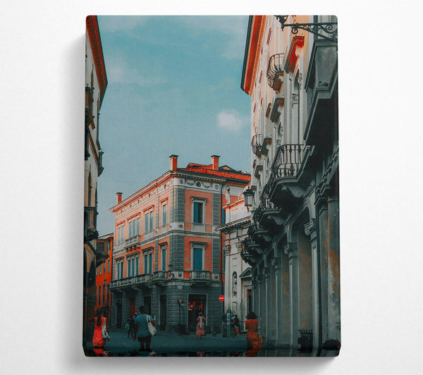  A Canvas Print of Orange Italian Alleyway Canvas Wall Art