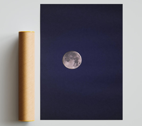 Pale Moon In Blue Poster