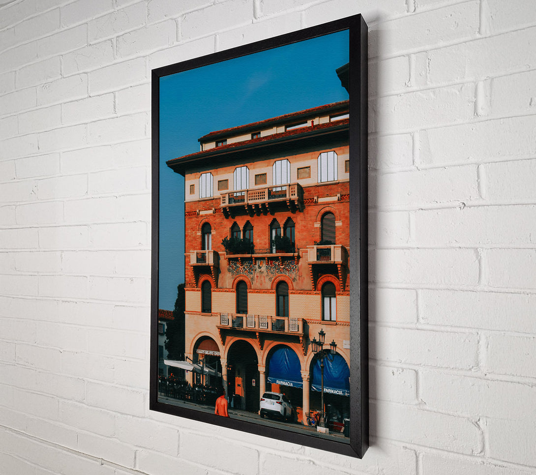  A Canvas Print of Orange Italian Facade Canvas Print